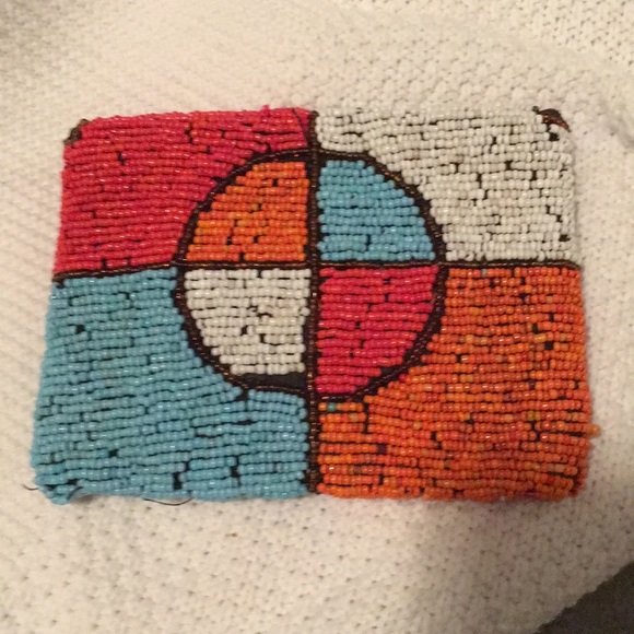 Beaded Bag Boho Multi Colored card holder Wallet - Picture 4 of 7